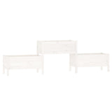 Planter White 245.5x44x75 cm Solid Wood Pine 822253