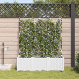 Garden Planter 3 pcs White 120 x 40 x 142 cm Plastic 42002921