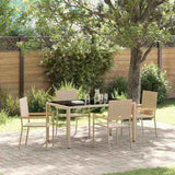 Garden Dining Set 5 pcs Beige Poly Rattan 3365392