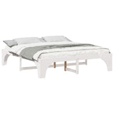 Bed Frame White 180 x 200 cm Solid Pine Wood 872978