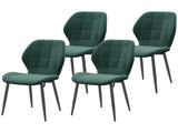 Set of Four Flannel Relaxed Tub Dining Chairs - Green T3398P340964
