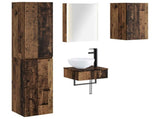 Bathroom Furniture Set 5 pcs Old Wood Engineered Wood and Glass 3407261
