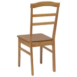Dining Chair 2 pcs Natural Solid Rubber Wood 42020495