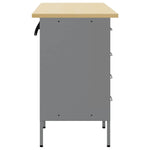 Work Cabinet with Drawer 3 pcs Black and Grey 150 x 55 x 85 cm 3321368