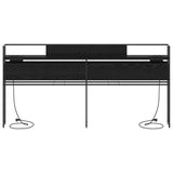 Storage Headboard with Shelf Black oak 180 cm Engineered wood 859655