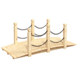 Garden Bridge with Chain Railings 150x67x56cm Solid Wood Spruce 363357