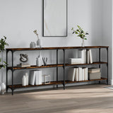 Console Table Smoked Oak 200x29x75 cm Engineered Wood 834112