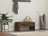 Hall Bench with Cushion Smoked Oak 63 x 38 x 40 cm 891548