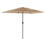 Garden Parasol with LEDs and Steel Pole Brown 300x200x250 cm 4005118