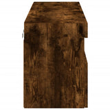 TV Wall Cabinet with LED Lights Smoked Oak 100x30x40 cm 837215