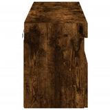 TV Wall Cabinet with LED Lights Smoked Oak 100x30x40 cm 837215