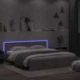 Bed Frame with LED without Mattress Concrete Grey 180x200 cm Super King 3207591