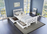 Wooden Bed Frame with Drawers Single Storage Bed Solid Pine Wood,3FT Guest Bed For Adults, Kids, WF292375AAW