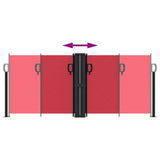 Retractable Side Awning Red 100x1000 cm 4004687