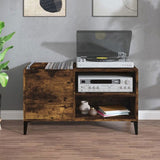 Record Cabinet Smoked Oak 84.5x38x48 cm Engineered Wood 831954