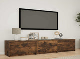 TV Cabinet with LED Smoked Oak 165 x 34 x 40 cm Engineered Wood 3418715