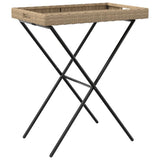 Folding Tray Table Beige 65x40x75 cm Poly Rattan 365130