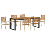 Garden Dining Set 7 pcs Beige and Brown Poly Rattan 3365486