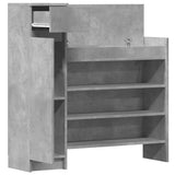 Shoe Cabinet Concrete Grey 100.5x28x100 cm Engineered Wood 840425