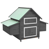 Chicken Coop Grey and White 150x96x110 cm Solid Firwood 171460