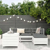 5 Piece Garden Sofa Set White Solid Wood Pine 3250485