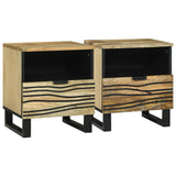 Bedside Cabinet 2 pcs Brown 40 x 33 x 46 cm Solid Acacia wood 4017943