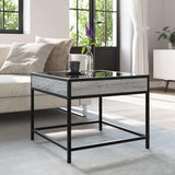 Coffee Table with Infinity LED Grey Sonoma 50x50x41 cm 847680