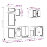 7 Piece Kitchen Cabinet Set Kalmar High Gloss White Engineered Wood 3314763