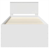 Bed Frame with Headboard White 90 x 190 cm Engineered Wood 3408613