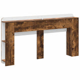 Headboard Cabinet with Storage Smoked Oak Engineered Wood 8001224