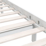 Bed Frame without Mattress White Solid Wood Single 810048