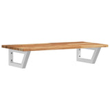 Basin Shelf Wall Mounted Steel and Solid Wood Acacia 3302715