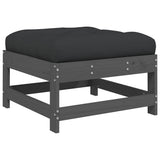 7 Piece Garden Lounge Set with Cushions Grey Solid Wood 3185838