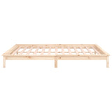 LED Bed Frame without Mattress 200x200 cm Solid Wood 820626