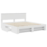 Bed Frame with Headboard White 180 x 200 cm Engineered Wood 3408732
