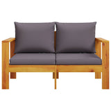 Garden Sofa with Cushions 2-Seater Solid Wood Acacia 367629