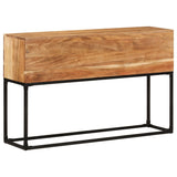 Console Table Brown Solid Acacia Wood, Powder-Coated Iron 120 cm 320821