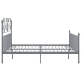 Bed Frame Grey Powder-coated metal Super King Durable Bed Frame 324858
