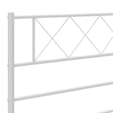 Metal Bed Frame without Mattress with Footboard White 135x190cm 372343