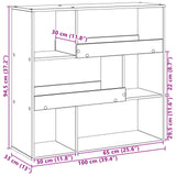 Book Shelf Black Oak 100 x 33 x 94.5 cm Engineered Wood 3423357