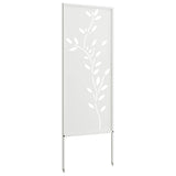 Garden Privacy Screen White 50 x 140 cm Cold-rolled steel 876323