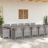 Garden Dining Set 13 pcs Light grey Poly rattan 3378628