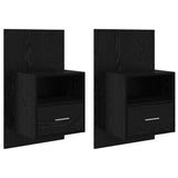 Bedside Cabinet with Drawer 2 pcs Black Oak 50 x 32.5 x 80cm 880497