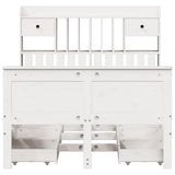 Bookcase Bed without Mattress White 135x190 cm Double Solid Wood Pine 3308937