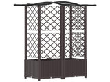 Raised Bed with Trellis and Roof Brown 122 x 40 x 141 cm PP 42032512