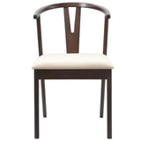 Dining Chair 2 pcs Light Brown and Light Solid Rubber Wood 42020402