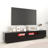 TV Cabinet with LED Lights Black 200x35x40 cm 3081907