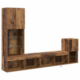 TV Wall Units with LED Strip Lights Old Wood Engineered Wood 3402947