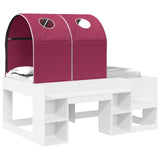 Bed with Tunnel with Shelf 3 pcs White and Red Engineered Wood 3423501