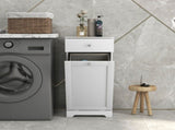 Single Hamper Laundry Storage Cabinet - White T3398P344538